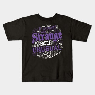 Strange and Unusual - Vintage Distressed Occult Witchcore Typography Kids T-Shirt